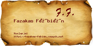 Fazakas Fábián névjegykártya
